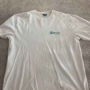 Stussy s/s white graphic t w/ aqua print XL